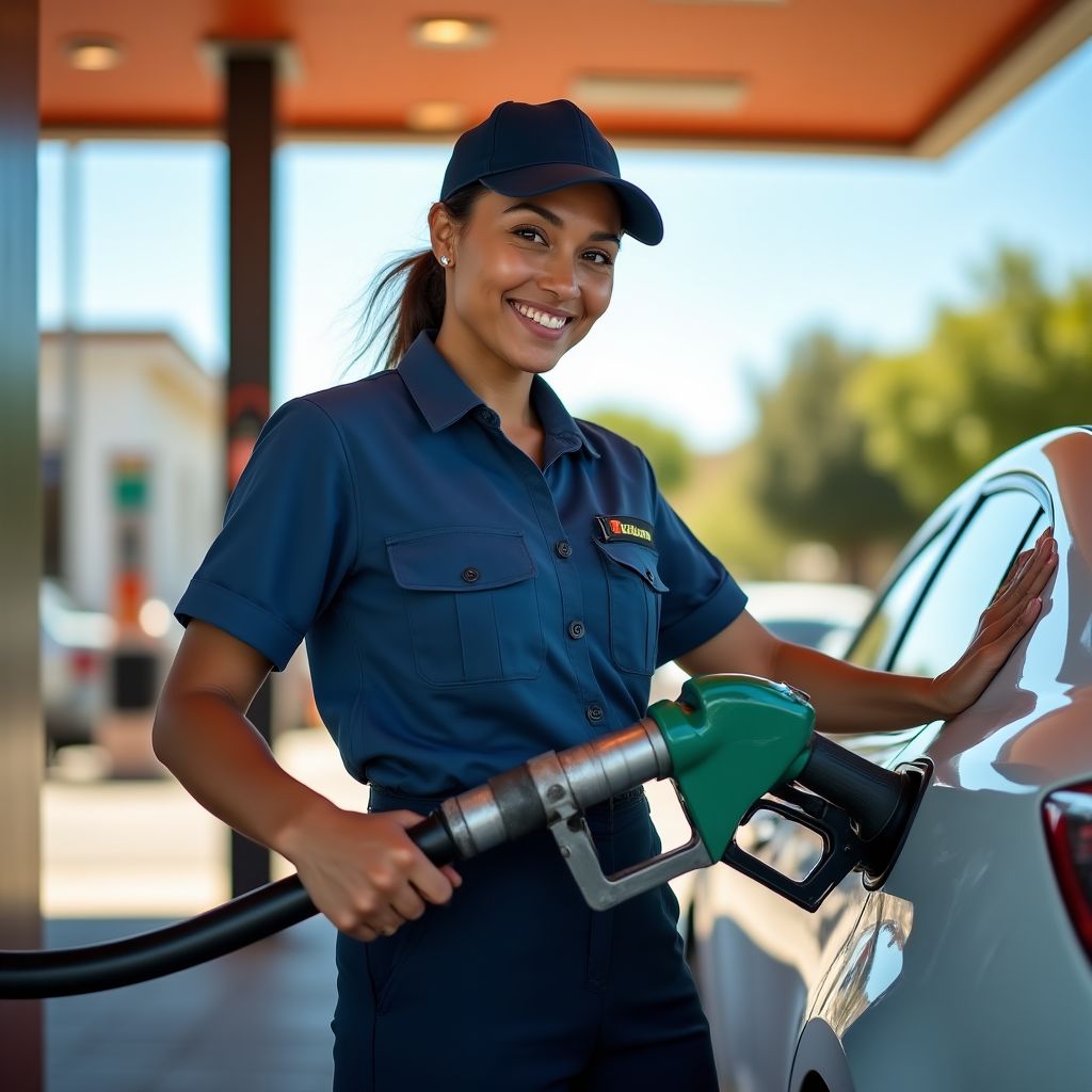 Un empleado de Energía Austral atendiendo a un cliente
